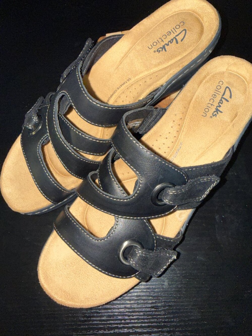 Clark's Collection Women's Merliah 2 Cove Black Leather Sandal Sz 10M NWT No Box
